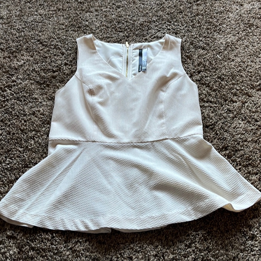 Ivory peplum top